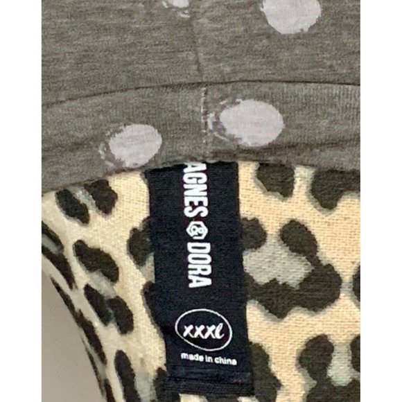AGNES & DORA TWO TIERED SLEEVELESS TUNIC GREY POLKA DOTS WOMEN’S SIZE 3XL XXXL - Picture 3 of 3